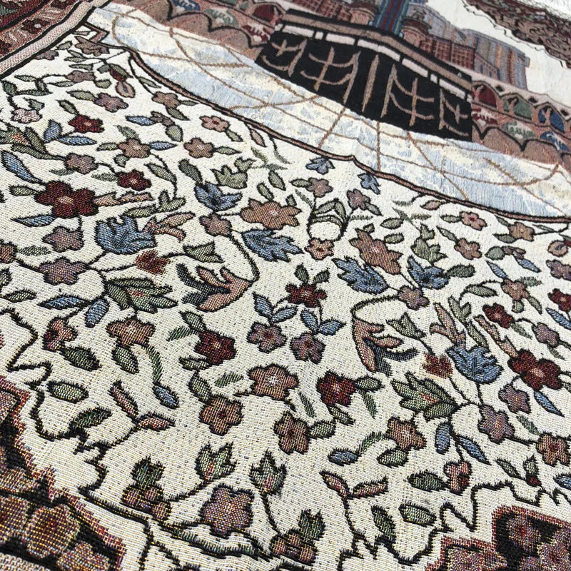 Muslim Prayer Rug Islamic Carpet Mat For Muslim Prayer tapis de priere Islam Braided Mats Vintage Pattern Eid Rugs Tassel Decor