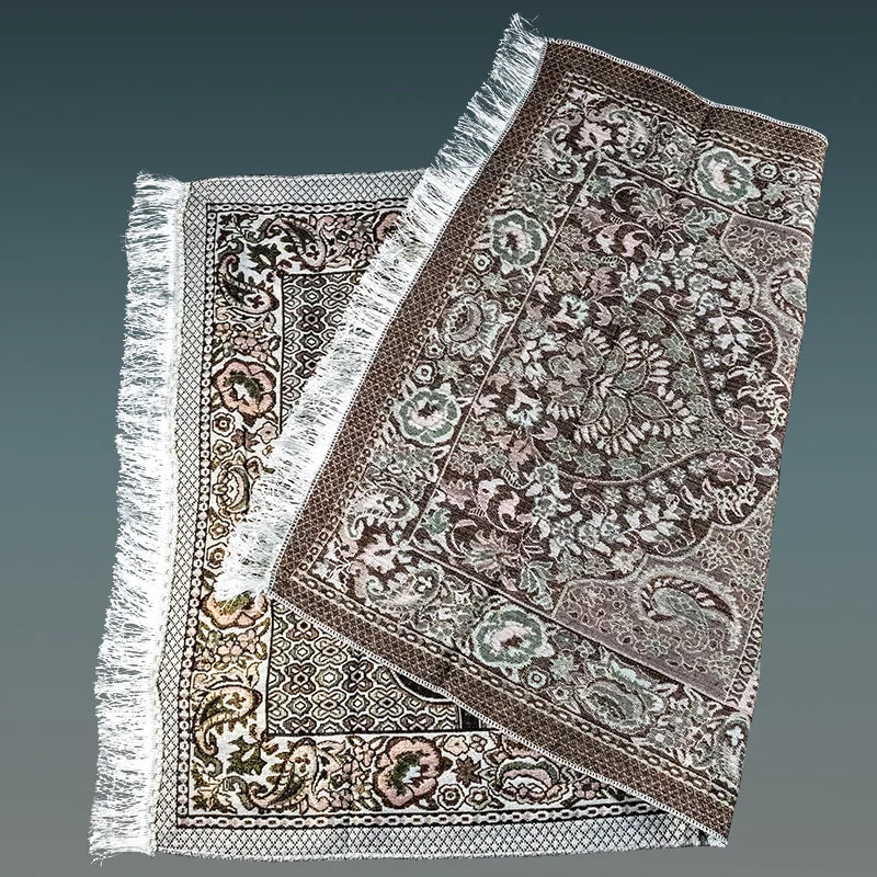 Muslim Prayer Rug Islamic Carpet Mat For Muslim Prayer tapis de priere Islam Braided Mats Vintage Pattern Eid Rugs Tassel Decor
