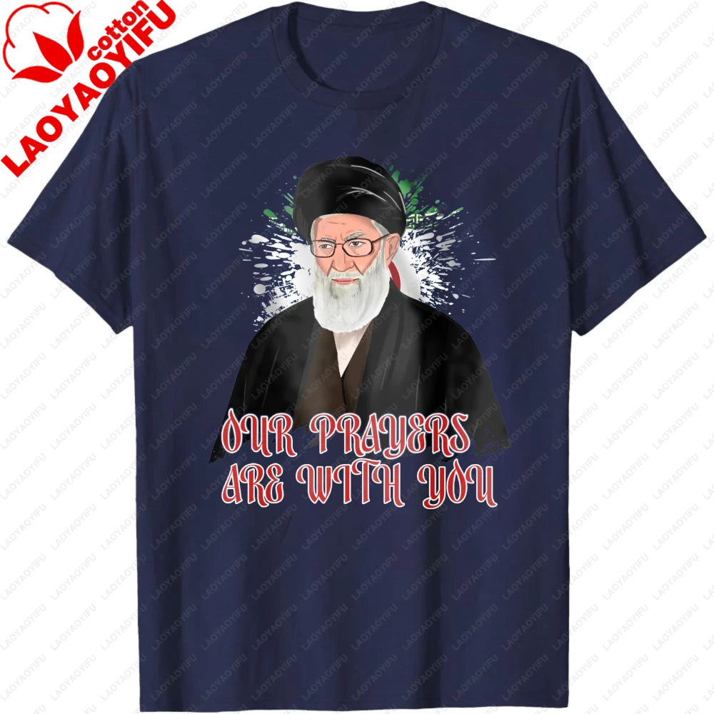 Ali Khamenei T-Shirt Iranian Heritage Solidarity Jumper Peace Memorial Top Men Clothes Pattern Printed Tops Summer Shirt
