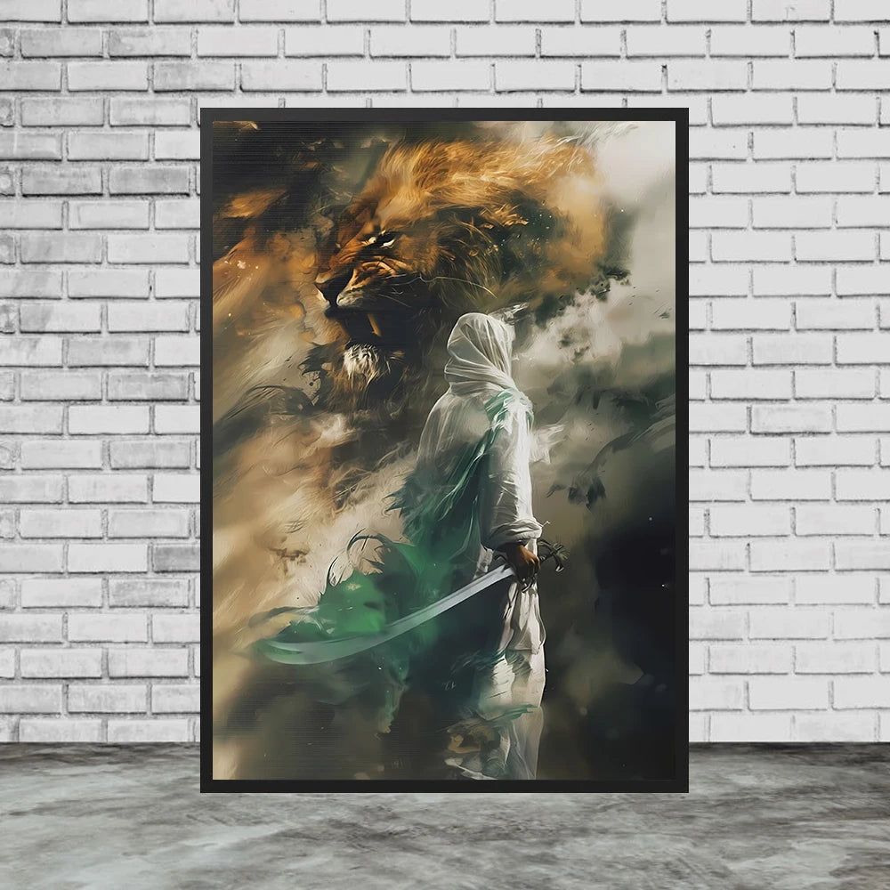 Imam Ali Art Poster And Print, Poster, Fatima Binte Asad, Wall Art Canvas Print Home Decor