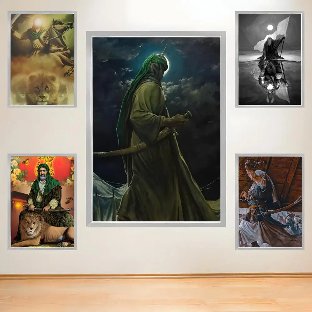 Imam Hussain Ali art anime Poster HD Versatile Waterproof Wall Art Self-Adhesive