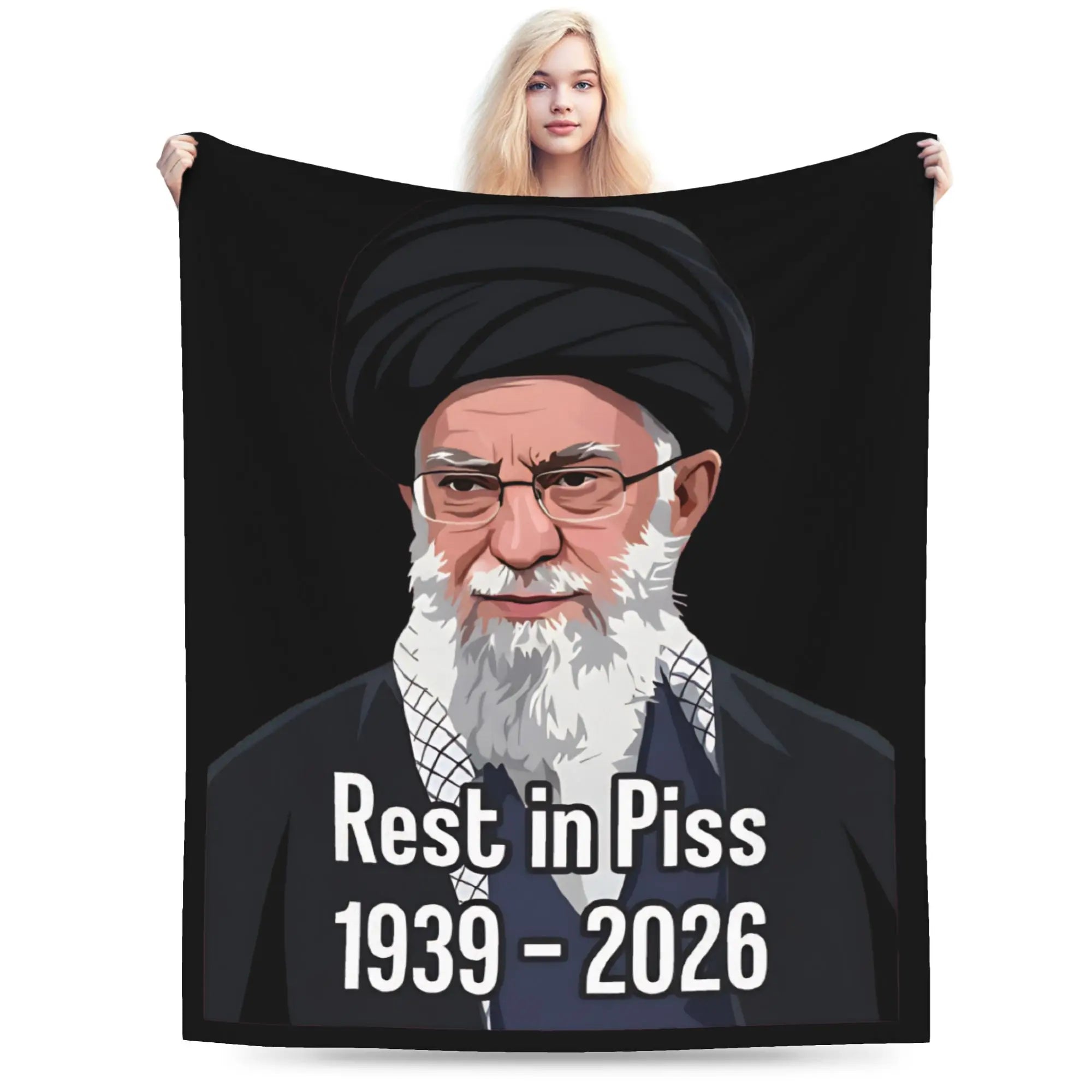 Ali Khamenei RIP A Brave Leader Of Iran 1939 2026 Warm Comfy Blanket For Chair Sofa Bed  Throw Blanket Winter Flannel Bedspread