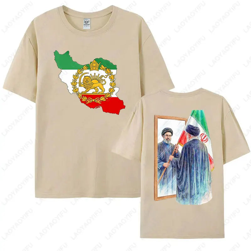 2026 Mojtaba Khamenei Inherit Iran Supreme Leader Graphic T-shirt Iran Flag Cultural Shirt Men Women Cotton Short-sleeve Tops