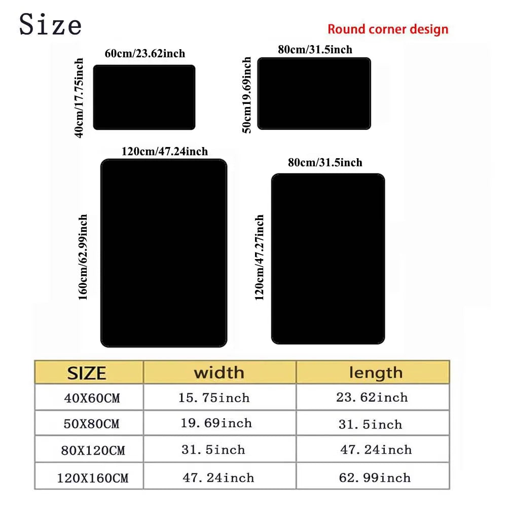 Muslim Prayer Mat Black Carpet for Living Room Sofa Rug Home Decor Bedroom Bedside Rug Lounge Hallway Floor Mat Doormat Washable