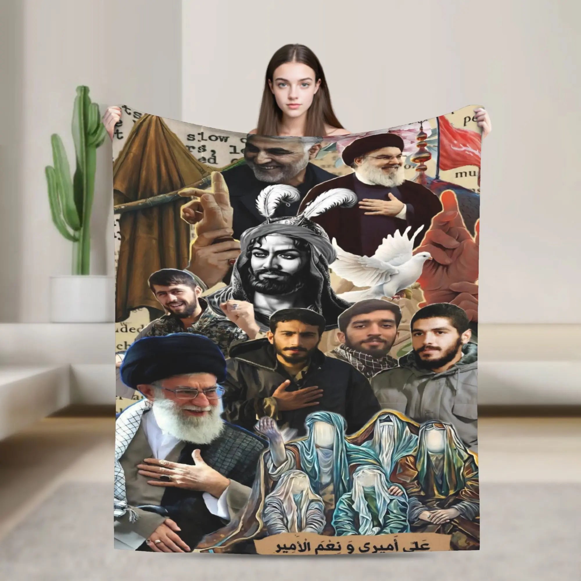 Ayatollah Sayyed Ali Khamenei Iranian Leader Blanket Aesthetic Throw Blanket Home Decor Flannel Bedspread Sofa Bed Cover