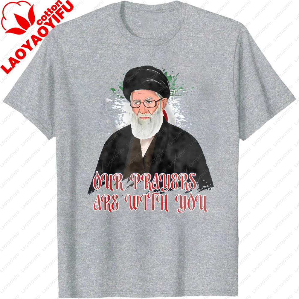 Ali Khamenei T-Shirt Iranian Heritage Solidarity Jumper Peace Memorial Top Men Clothes Pattern Printed Tops Summer Shirt