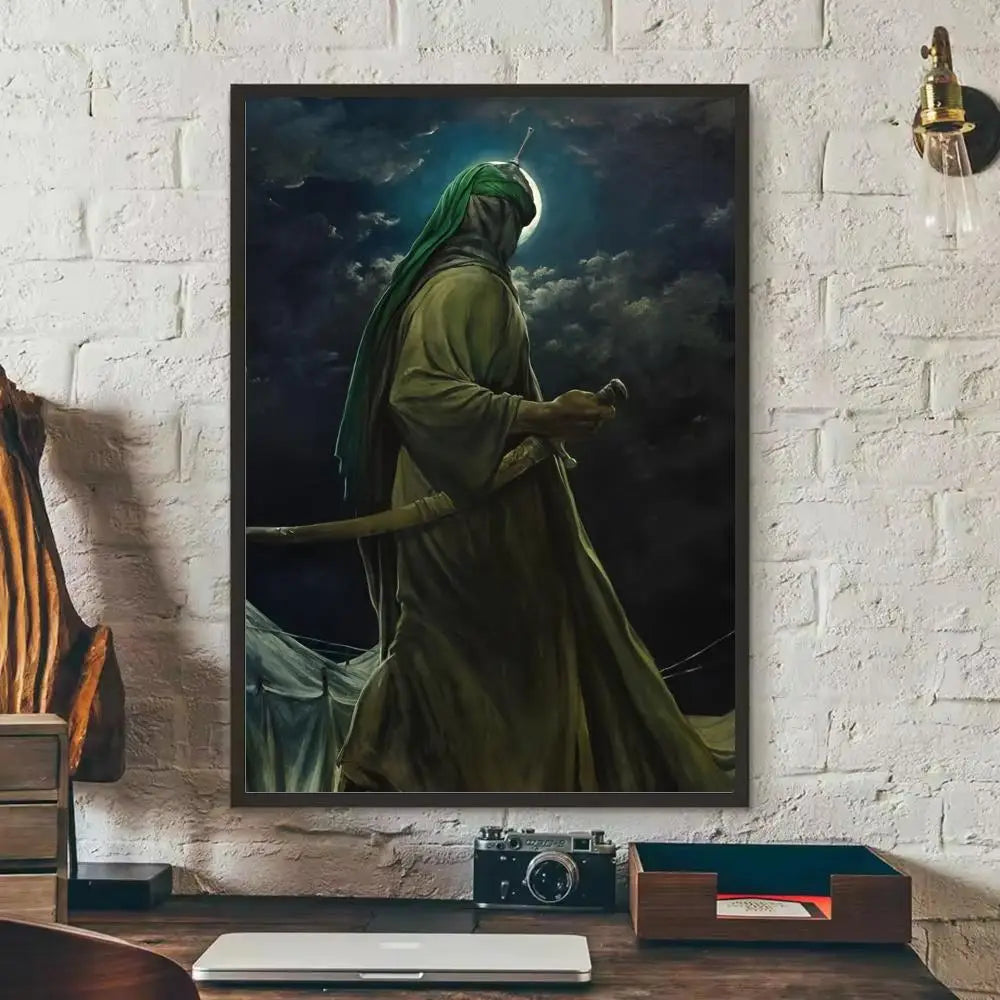 Imam Hussain Ali art anime Painting Calligraphy Anti-wrinkle Canvas Poster Wall Art Print Home Decor
