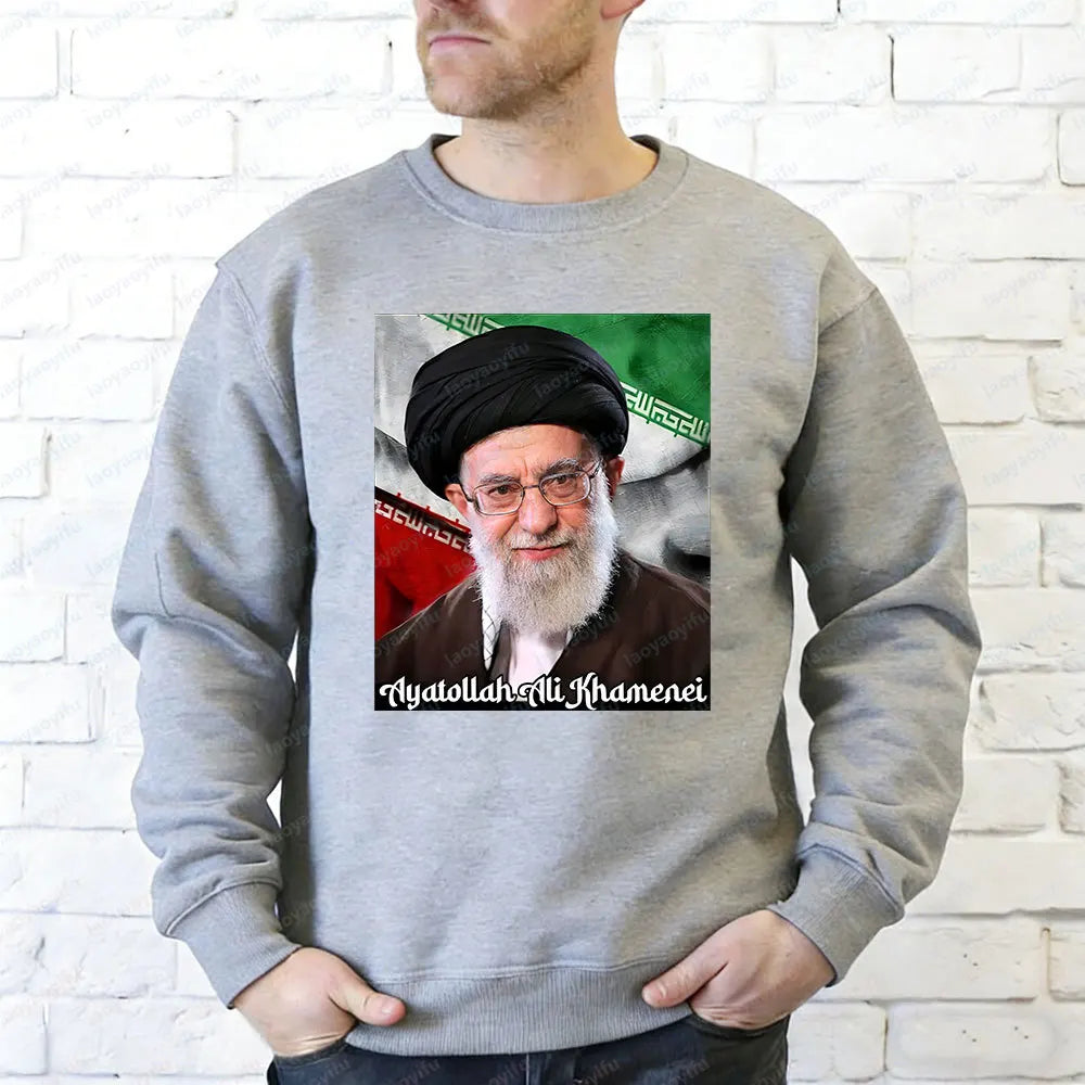 2026 Ayatollah Khomeini Baju Kaos Distro Man Hoodies Tokoh Iran Ali Khamenei TopsAyatollah Supreme Leader of Iran Sweatshirts