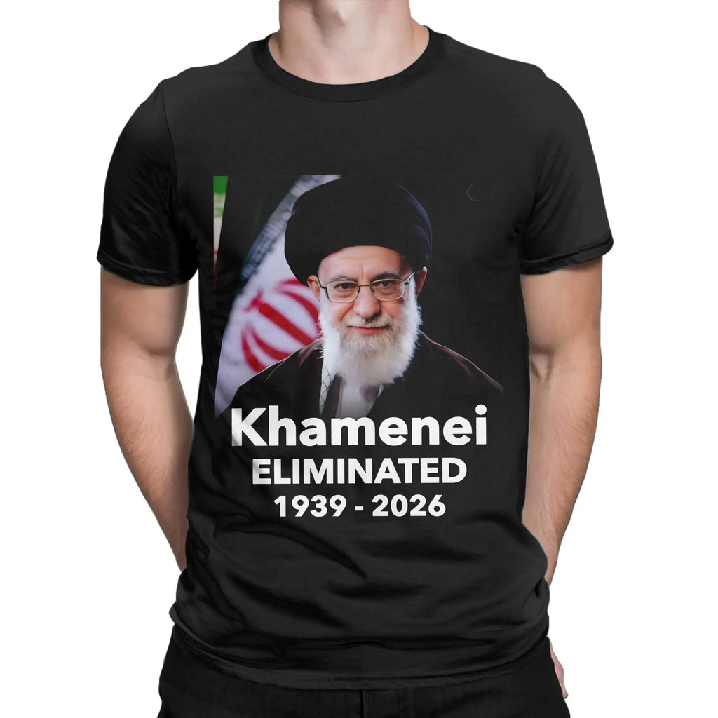 Mens Womens RIP Iran Ayatollah Ali Khamenei 1939 - 2026  T Shirt 100% Cotton Printed T-Shirt  Top Clothing