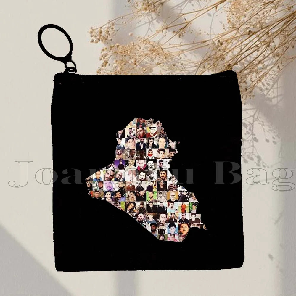 Islamic Quotes Labaik Ya Hussain Quran Arabic Calligraphy May Allah Cute Gifts Canvas Coin Purse Key Case Small Bag Wallet Pouch