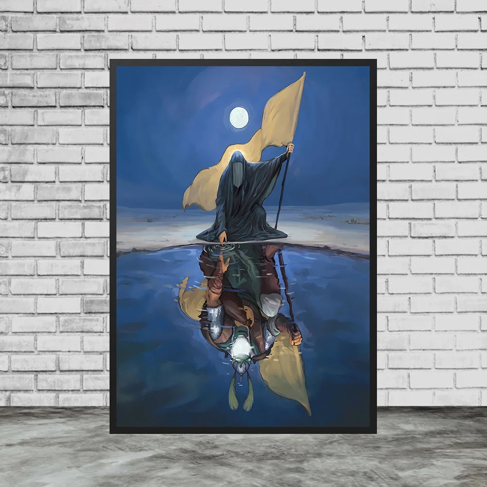Imam Ali Art Poster And Print, Poster, Fatima Binte Asad, Wall Art Canvas Print Home Decor