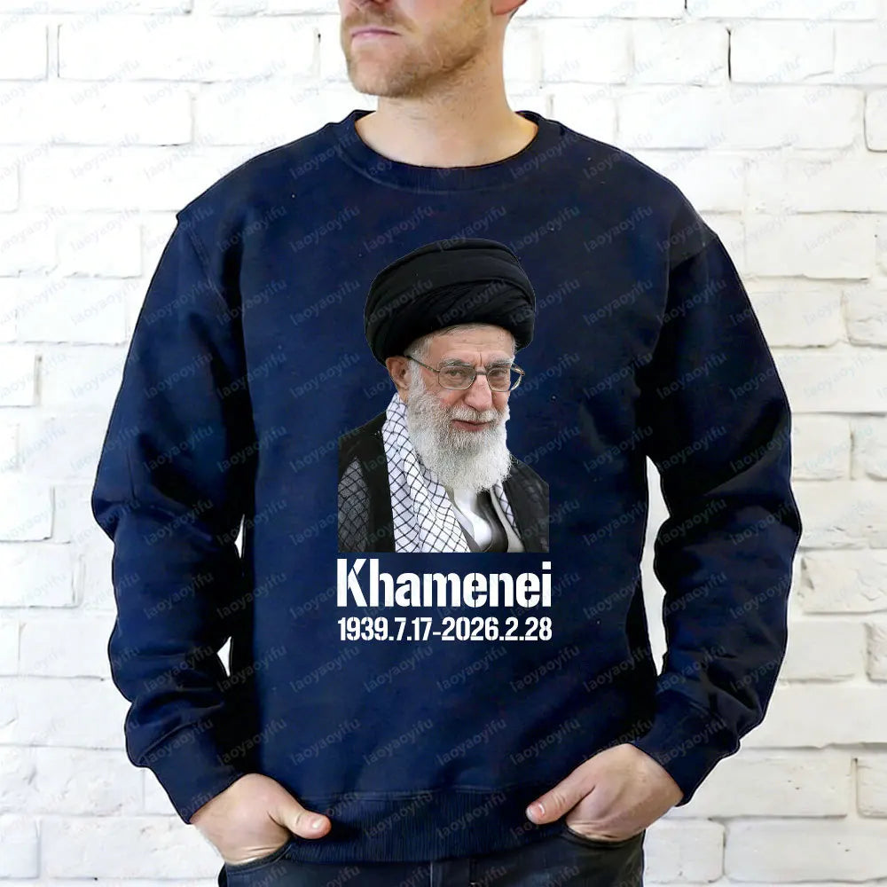 RIP Ayatollah Khomeini 1939-2026.2.28 Man Hoodies Memorialization Khamenei Tops Ayatollah Supreme Leader of Iran Sweatshirts