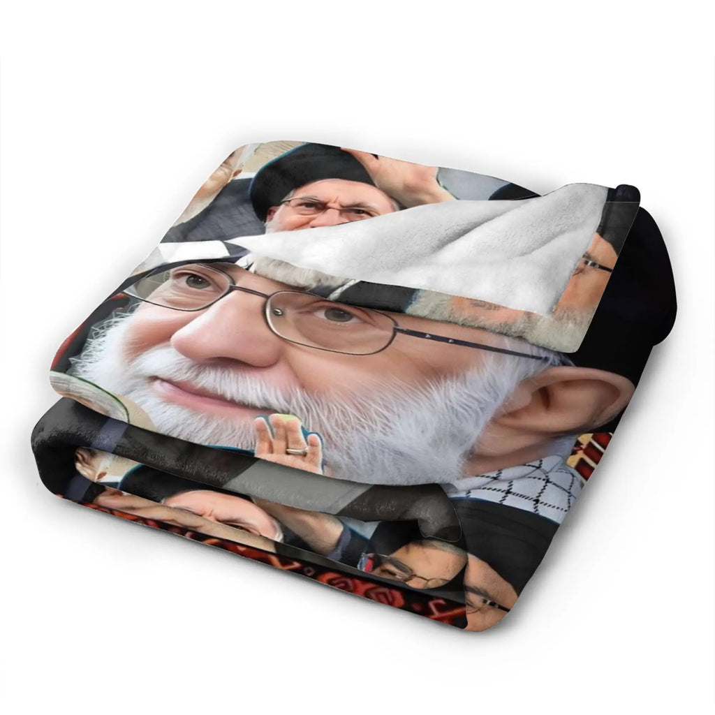 Soft Warm Blanket Ayatollah Sayyed Ali Khamenei Iranian Leader Throw Blanket  Flannel Bedspread For Couch Chair Sofa Bed Cover
