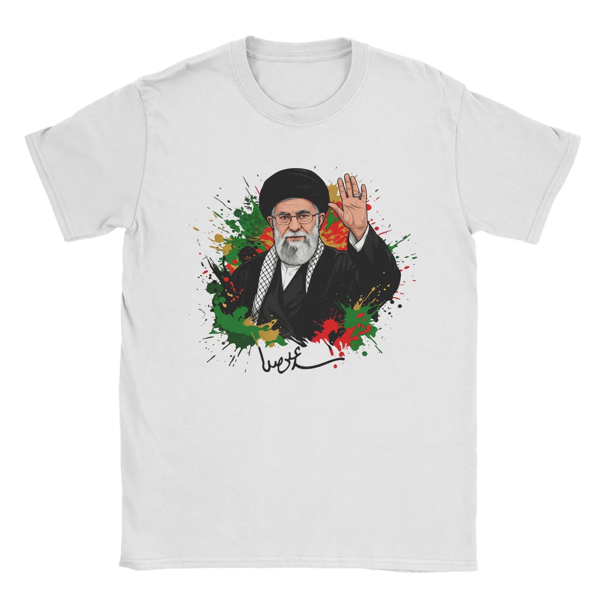 Vintage T Shirt Summer Ali Khamenei Fashion T Shirts  Pure Cotton Tee Shirt for Men's Y2K Retro Wholesale Short Sleeve Tops