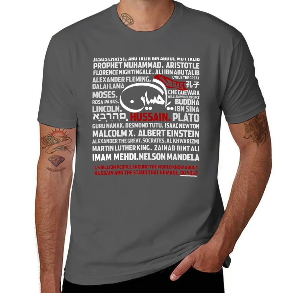 Hussain! Ya T-Shirt Large Size Casual Short Sleeve Top