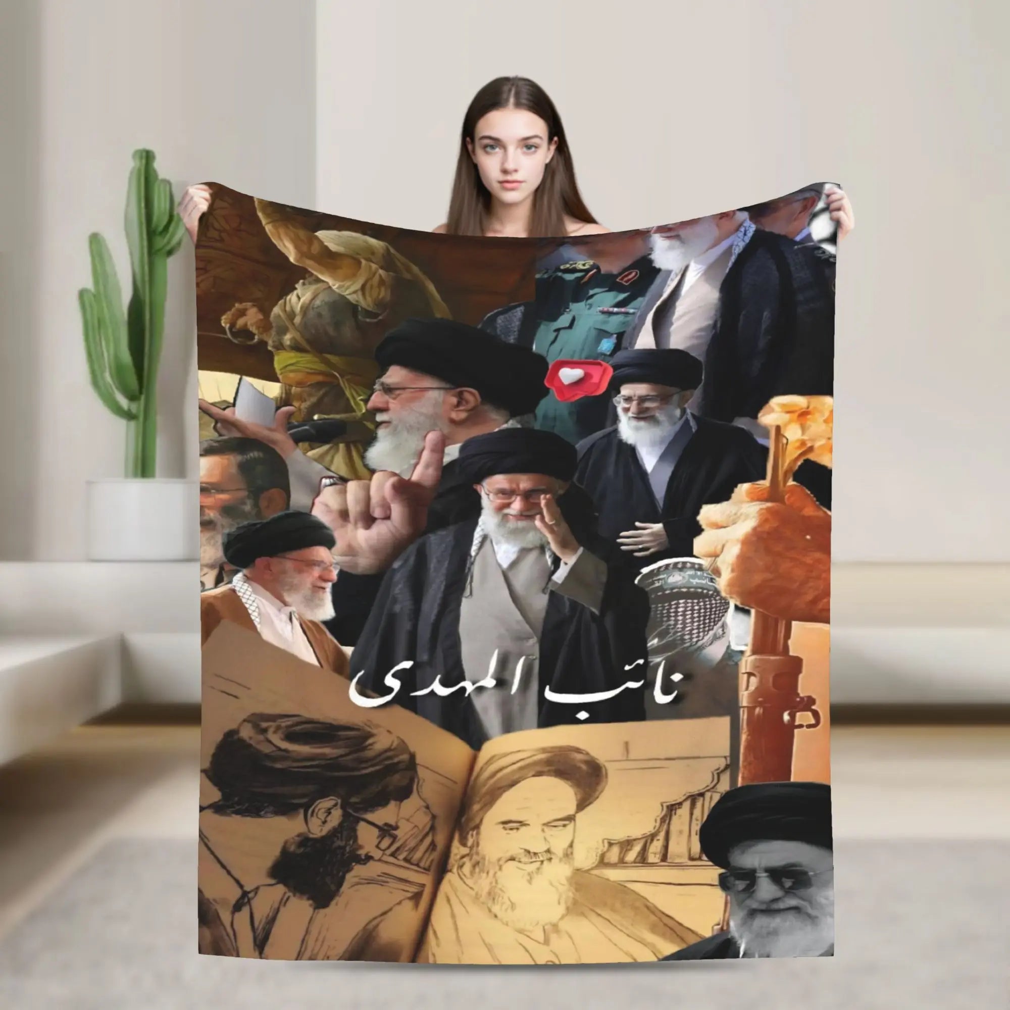 Soft Warm Blanket Ayatollah Sayyed Ali Khamenei Iranian Leader Throw Blanket  Flannel Bedspread For Couch Chair Sofa Bed Cover