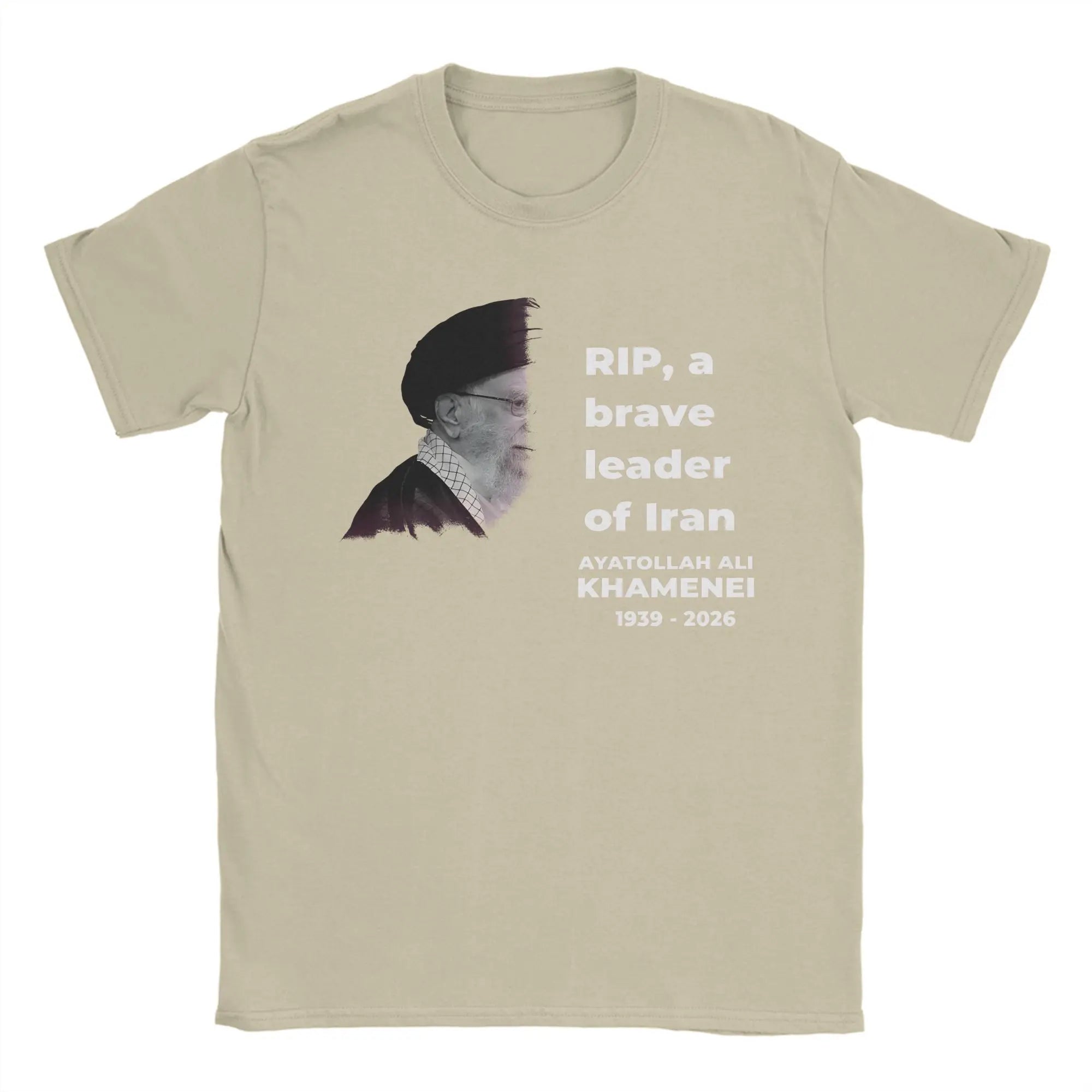 RIP Iran Ali Khamenei T-Shirt Summer Iranian Leader T-Shirts Pure Cotton Tee Shirt For Men's Short Sleeve Casual Top Tees