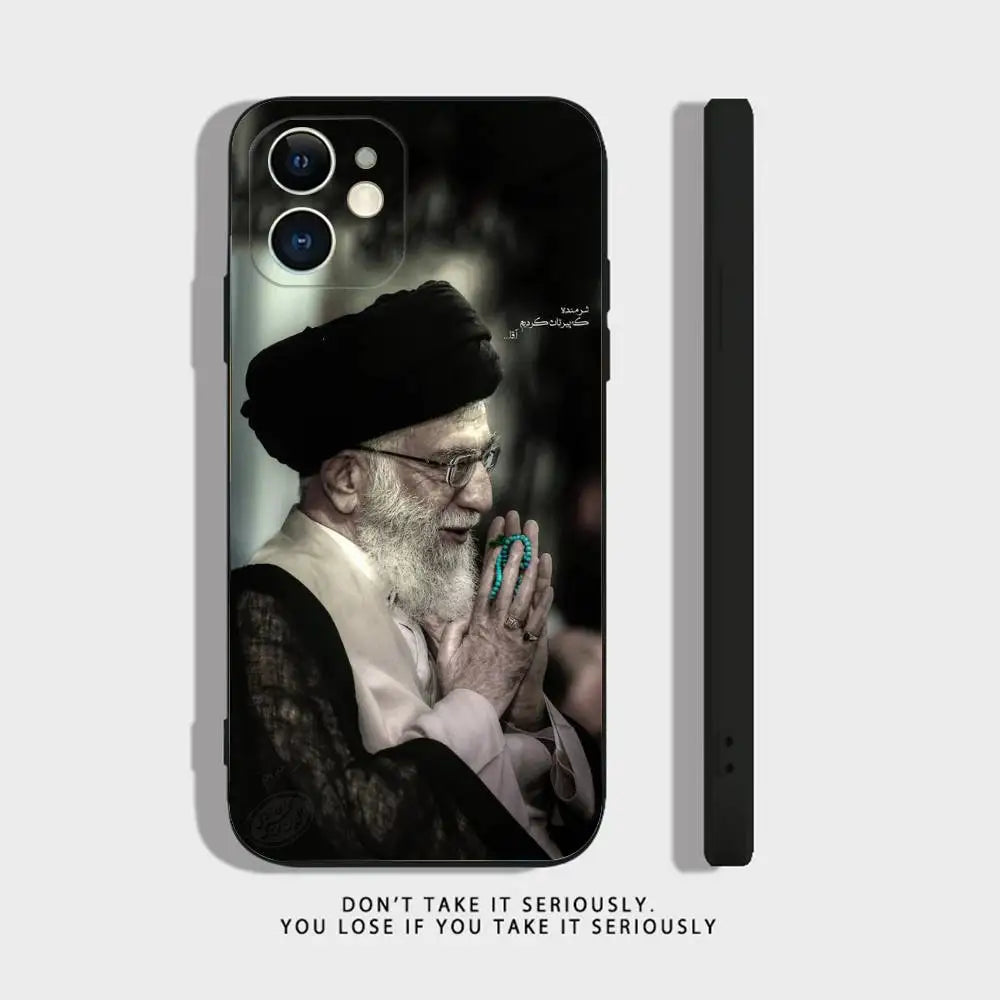 Peace Be Upon Him K-Khamenei I-Iran Phone Case For iPhone 17,16,15,14,13,12,11,X,XR,XS,Plus,Mini,Pro,Max black Shockproof Cover