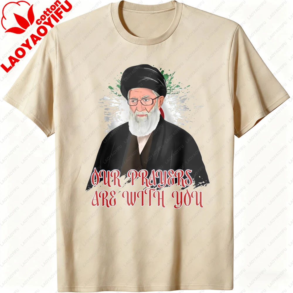 Ali Khamenei T-Shirt Iranian Heritage Solidarity Jumper Peace Memorial Top Men Clothes Pattern Printed Tops Summer Shirt