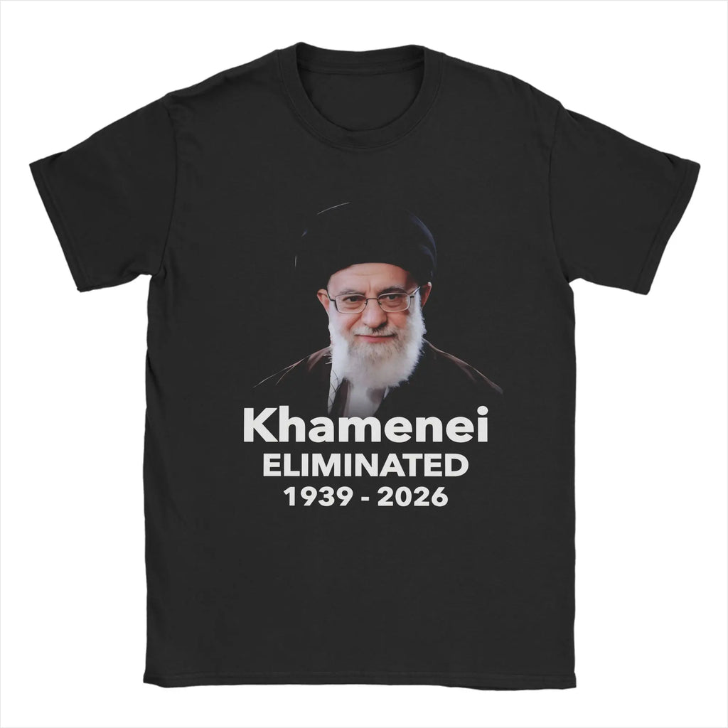 Vintage T Shirt Summer Ali Khamenei Fashion T Shirts  Pure Cotton Tee Shirt for Men's Y2K Retro Wholesale Short Sleeve Tops