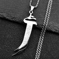 Ali Zulfiqar Sword Imam Pendant Necklace Women Men Stainless Steel Gold Color Muslim Male Islamic Faith Chain Jewelry Amulet