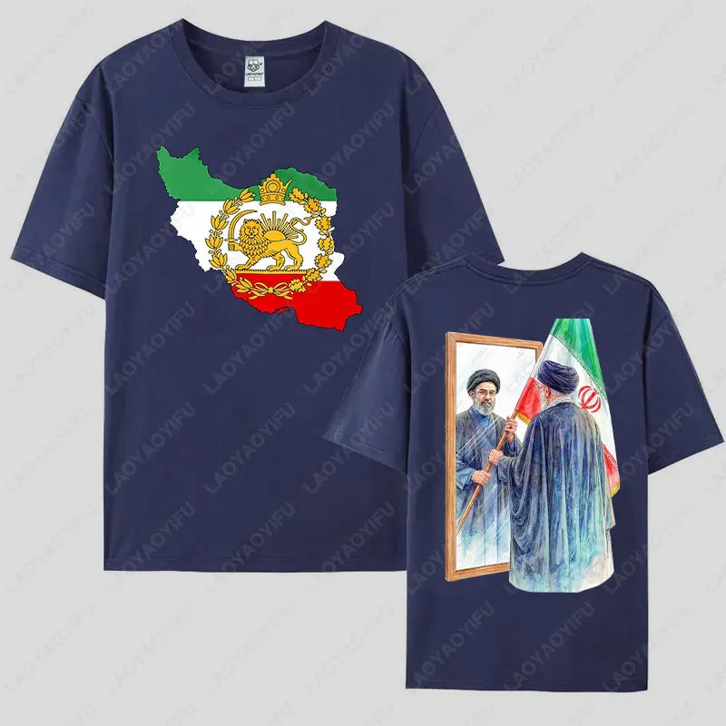 2026 Mojtaba Khamenei Inherit Iran Supreme Leader Graphic T-shirt Iran Flag Cultural Shirt Men Women Cotton Short-sleeve Tops