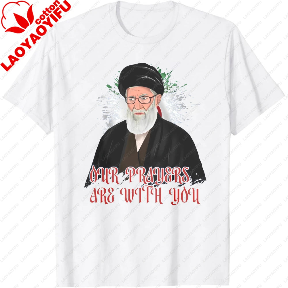 Ali Khamenei T-Shirt Iranian Heritage Solidarity Jumper Peace Memorial Top Men Clothes Pattern Printed Tops Summer Shirt