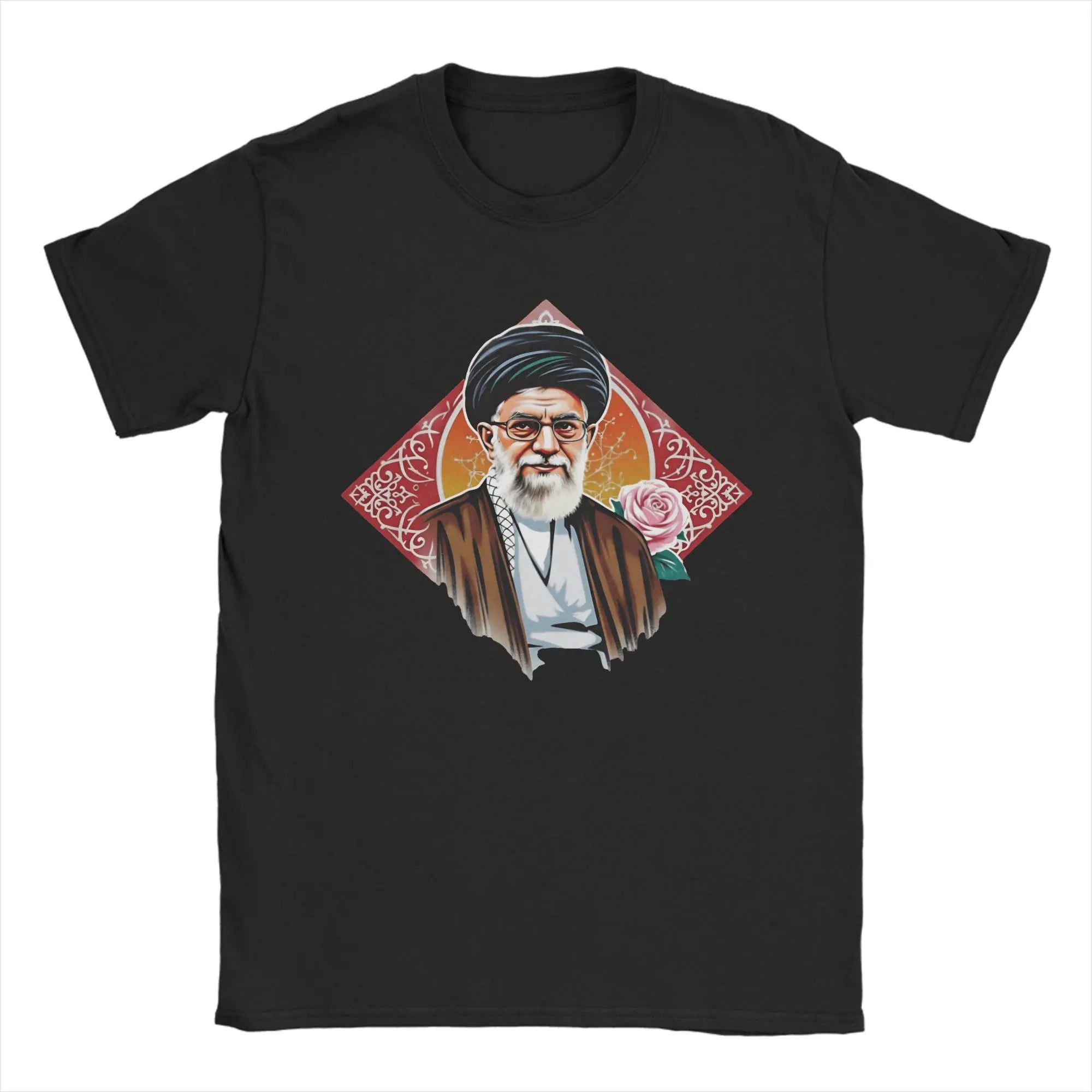 Vintage T Shirt Summer Ali Khamenei Fashion T Shirts  Pure Cotton Tee Shirt for Men's Y2K Retro Wholesale Short Sleeve Tops