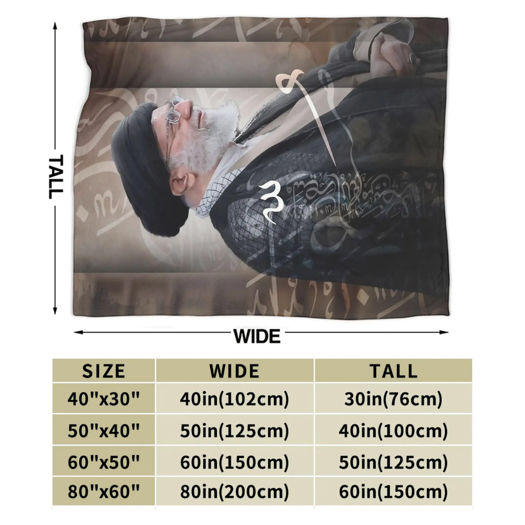 Ayatollah Sayyed Ali Khamenei Iranian Leader Blanket Aesthetic Throw Blanket Home Decor Flannel Bedspread Sofa Bed Cover