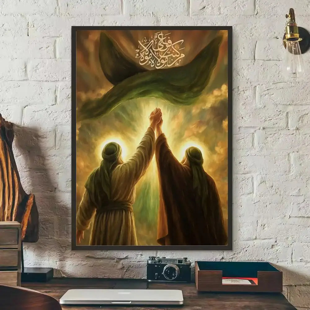 Imam Hussain Ali art anime Painting Calligraphy Anti-wrinkle Canvas Poster Wall Art Print Home Decor