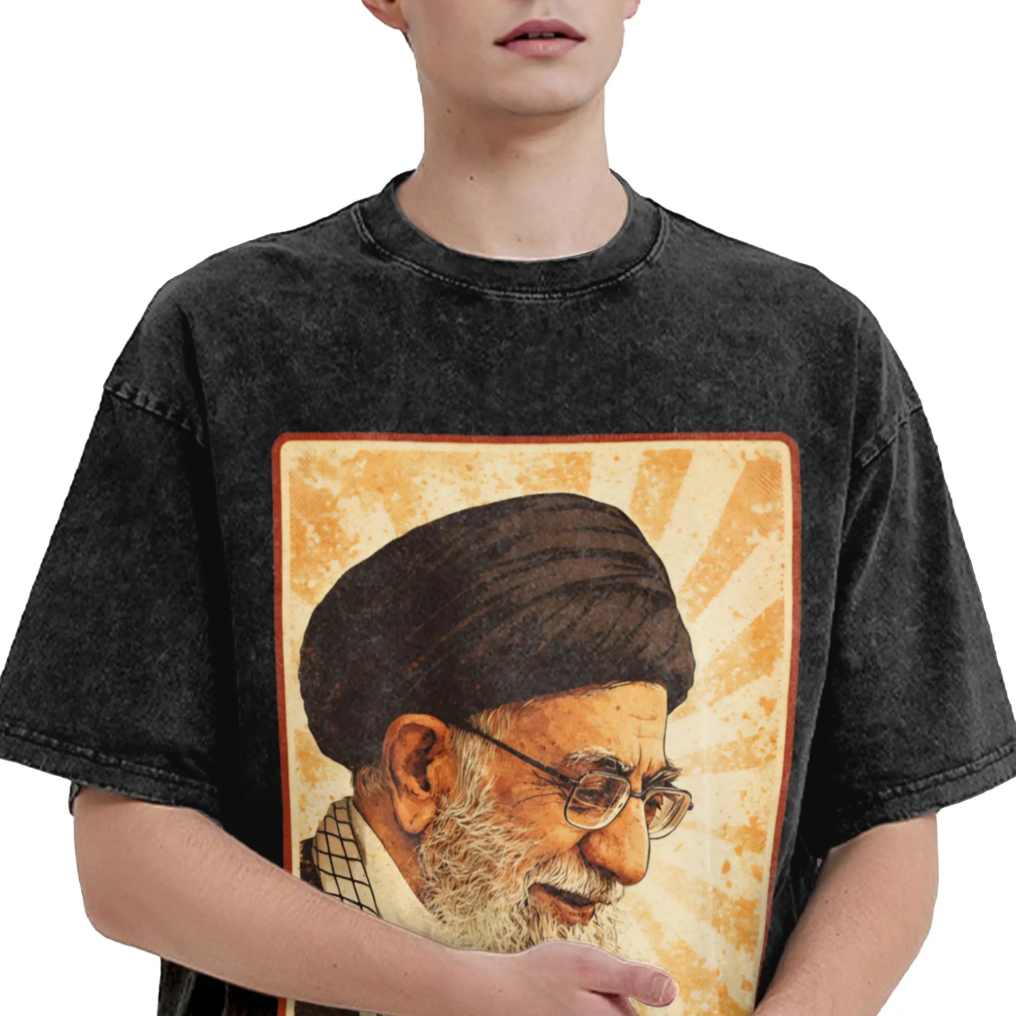 Ali Khamenei  T Shirt  Harajuku T Shirts Short Sleeve Vintage Tshirt Beach Cotton O-Neck Plus Size Top Tees