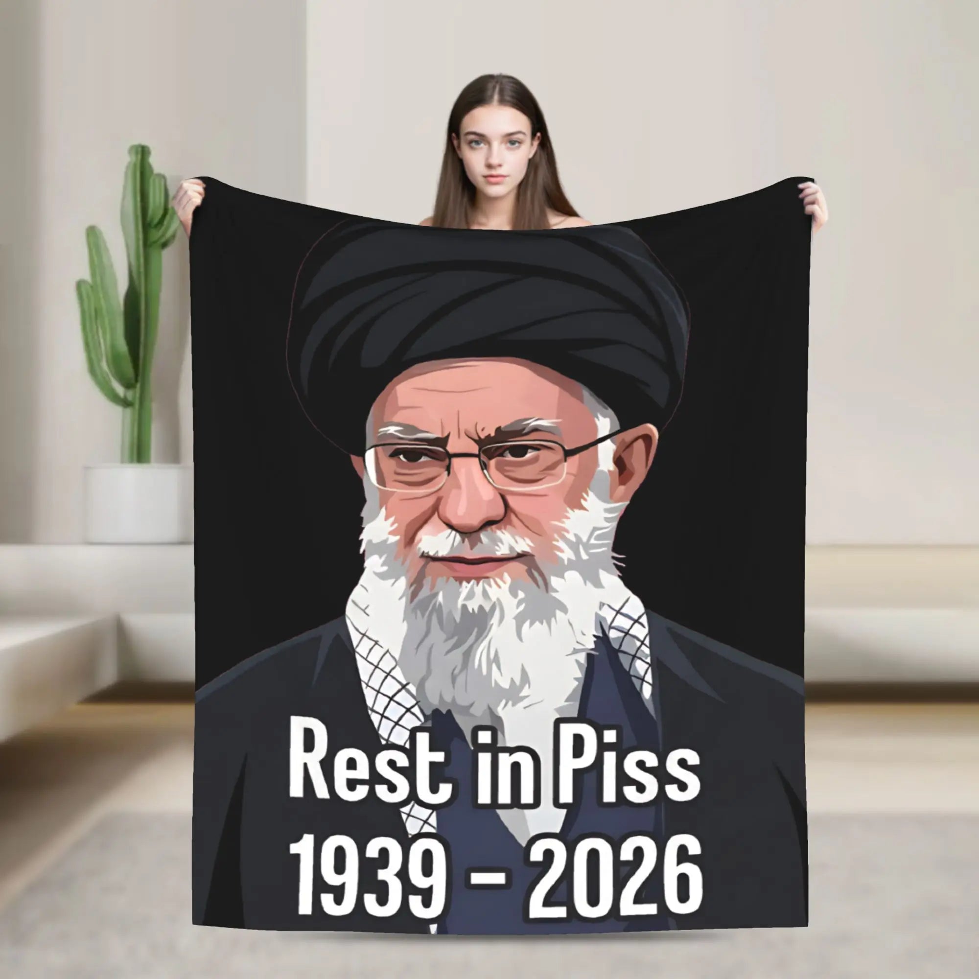 Soft Warm Blanket Ayatollah Sayyed Ali Khamenei Iranian Leader Throw Blanket  Flannel Bedspread For Couch Chair Sofa Bed Cover