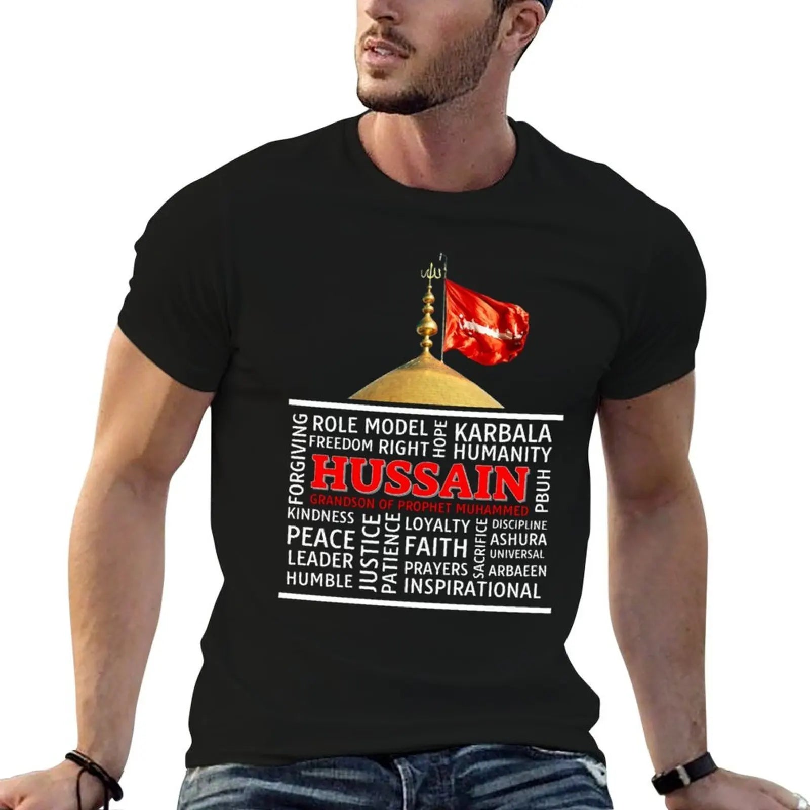 Labbaik Ya Hussain a Labbaik Ya Hussain a Labbaik Ya Hussain (1) T-Shirt t shirt for man 100 percent cotton T-Shirt