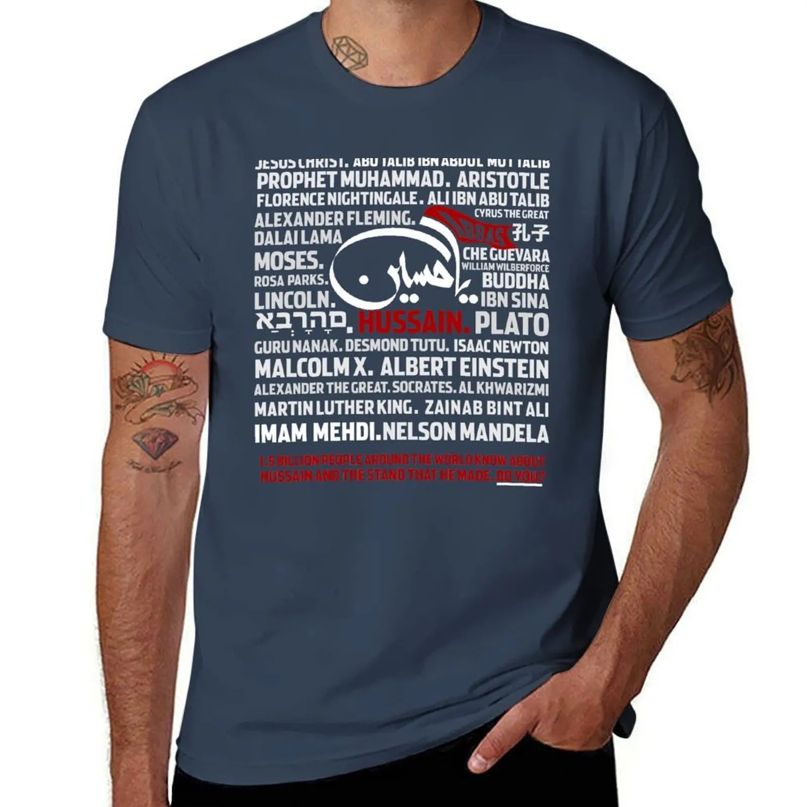 Hussain! Ya T-Shirt Large Size Casual Short Sleeve Top