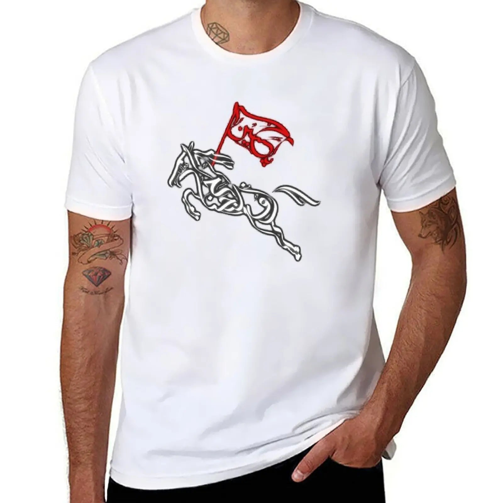 Labaik ya hussain T-Shirt summer tops boys whites quick-drying tees mens white t shirts