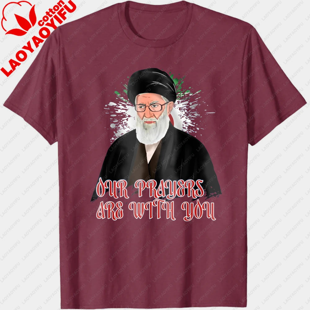 Ali Khamenei T-Shirt Iranian Heritage Solidarity Jumper Peace Memorial Top Men Clothes Pattern Printed Tops Summer Shirt