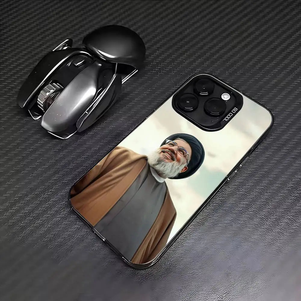 H-Hassan N-Nasrallah Phone Case For iPhone 17,16,15,14,13,12,11 Plus,Pro Max,Colored Silver Phone Case