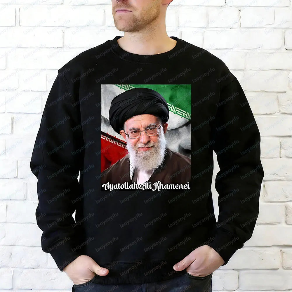 2026 Ayatollah Khomeini Baju Kaos Distro Man Hoodies Tokoh Iran Ali Khamenei TopsAyatollah Supreme Leader of Iran Sweatshirts