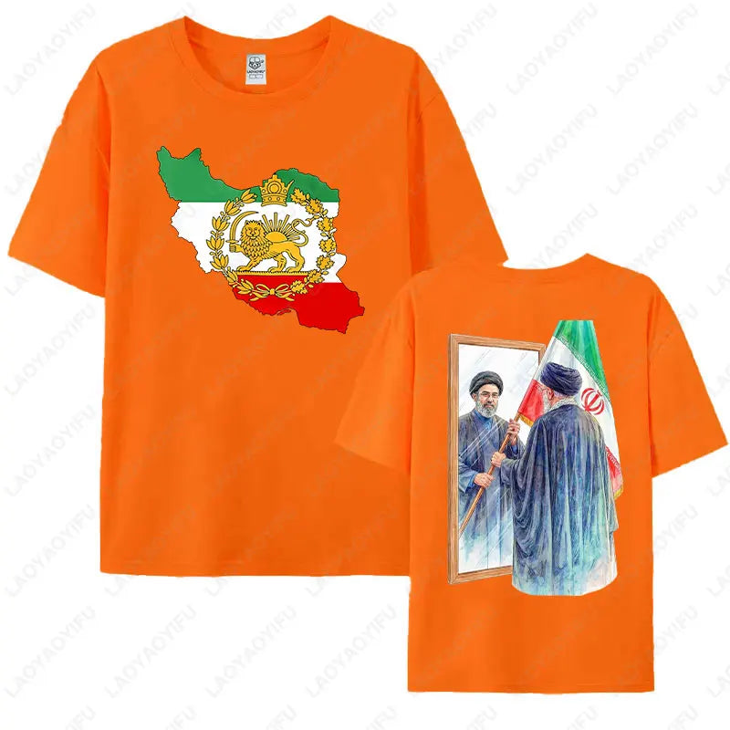 2026 Mojtaba Khamenei Inherit Iran Supreme Leader Graphic T-shirt Iran Flag Cultural Shirt Men Women Cotton Short-sleeve Tops