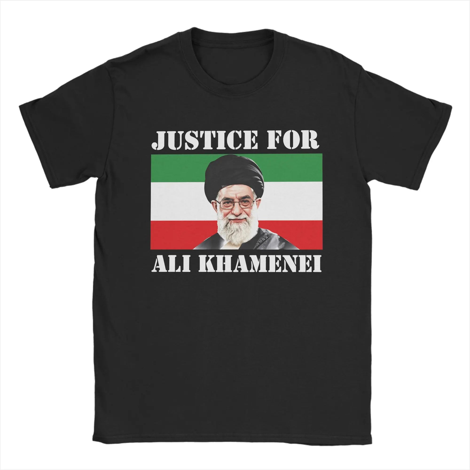 Pray for Ali Khamenei T-Shirt Summer Hippie T-Shirts Men Pure Cotton Round Neck 4XL 5XL 6XL Top Tees Short Sleeve Y2K Fun Tshirt