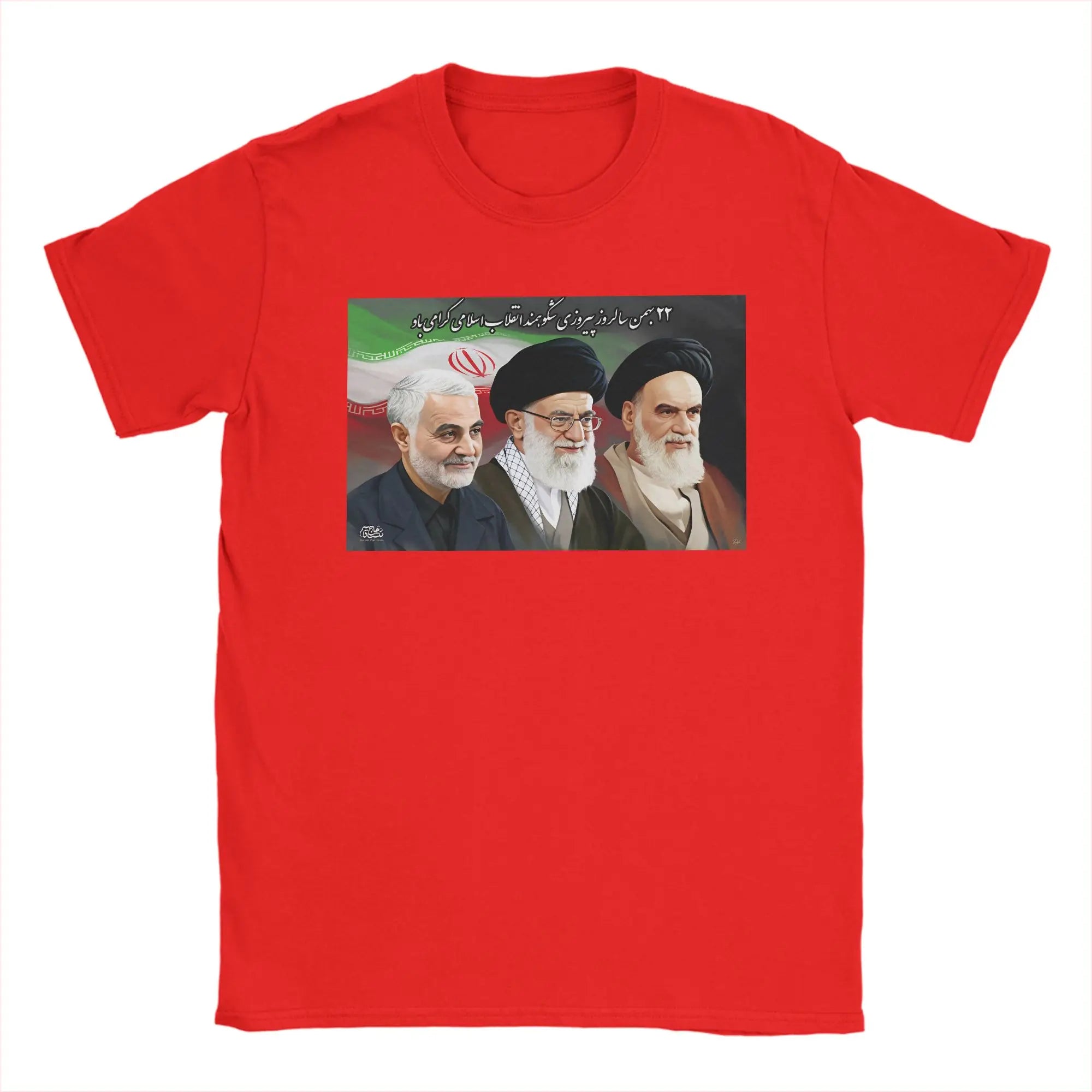 Qasem Soleimani Ali Khamenei Ruhollah Khomeini RIP T Shirt Beach lran flag T Shirts Men Cotton O-Neck Plus Size 5XL Tshirt