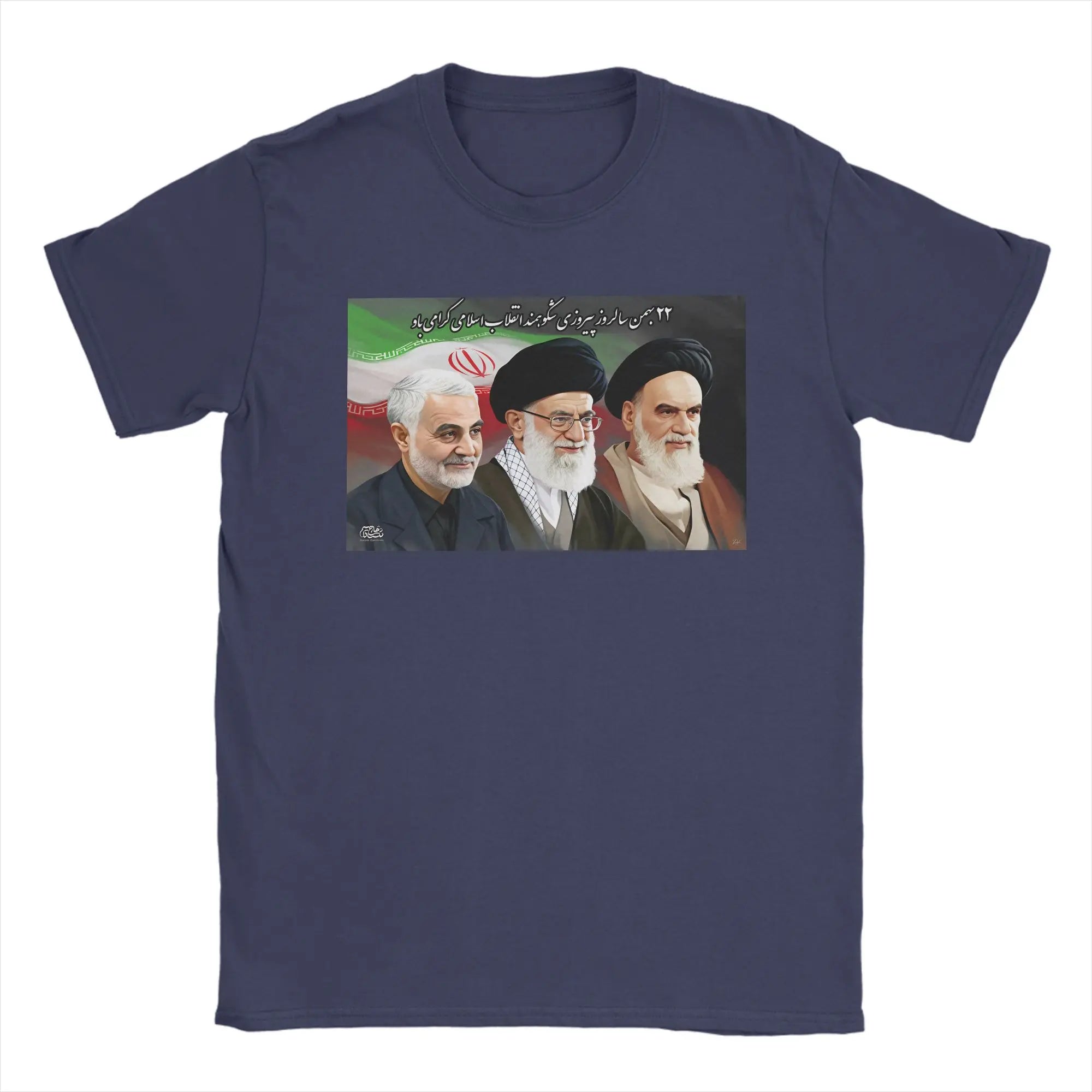 Qasem Soleimani Ali Khamenei Ruhollah Khomeini RIP T Shirt Beach lran flag T Shirts Men Cotton O-Neck Plus Size 5XL Tshirt