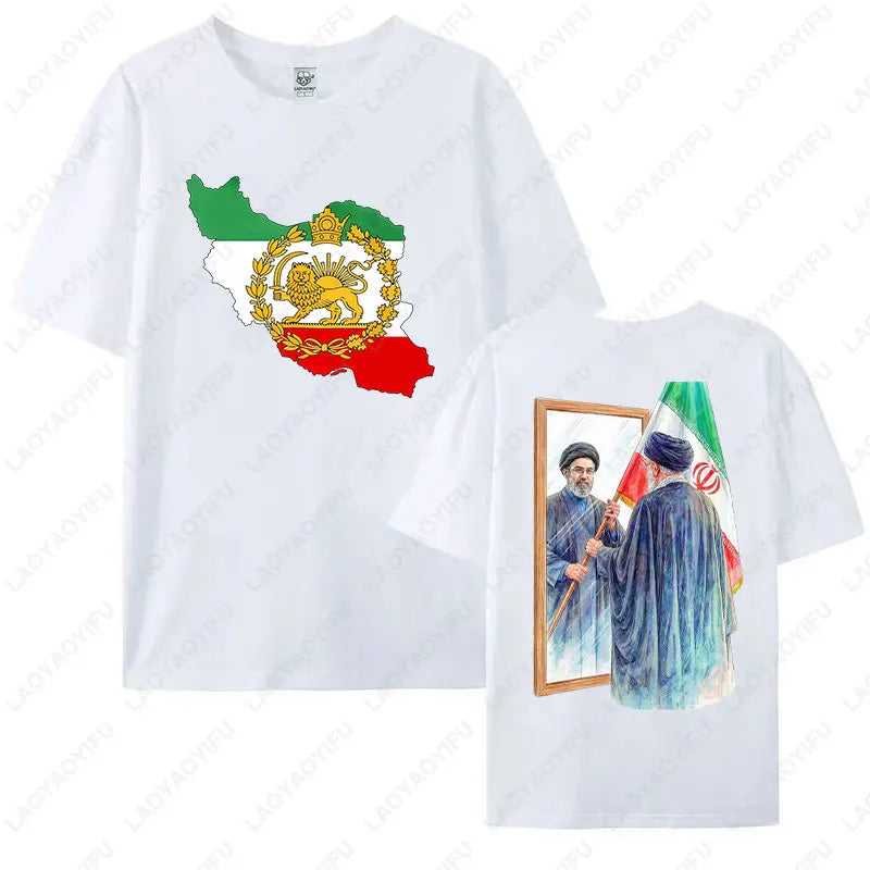 2026 Mojtaba Khamenei Inherit Iran Supreme Leader Graphic T-shirt Iran Flag Cultural Shirt Men Women Cotton Short-sleeve Tops