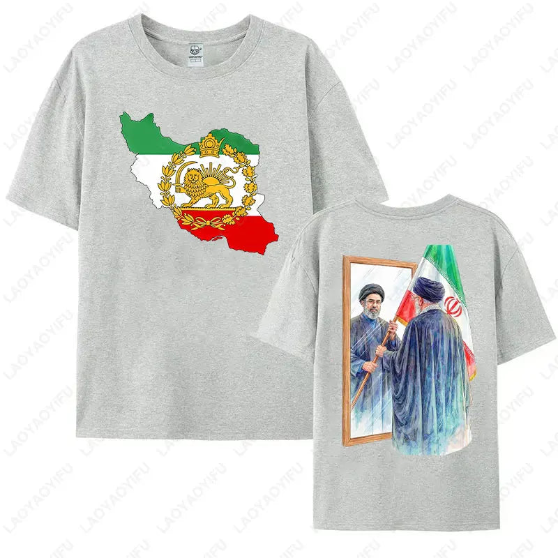 2026 Mojtaba Khamenei Inherit Iran Supreme Leader Graphic T-shirt Iran Flag Cultural Shirt Men Women Cotton Short-sleeve Tops