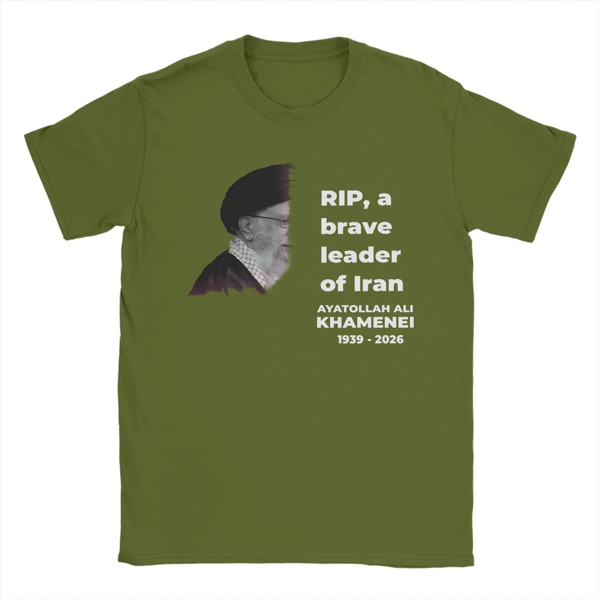 RIP Iran Ali Khamenei T-Shirt Summer Iranian Leader T-Shirts Pure Cotton Tee Shirt For Men's Short Sleeve Casual Top Tees