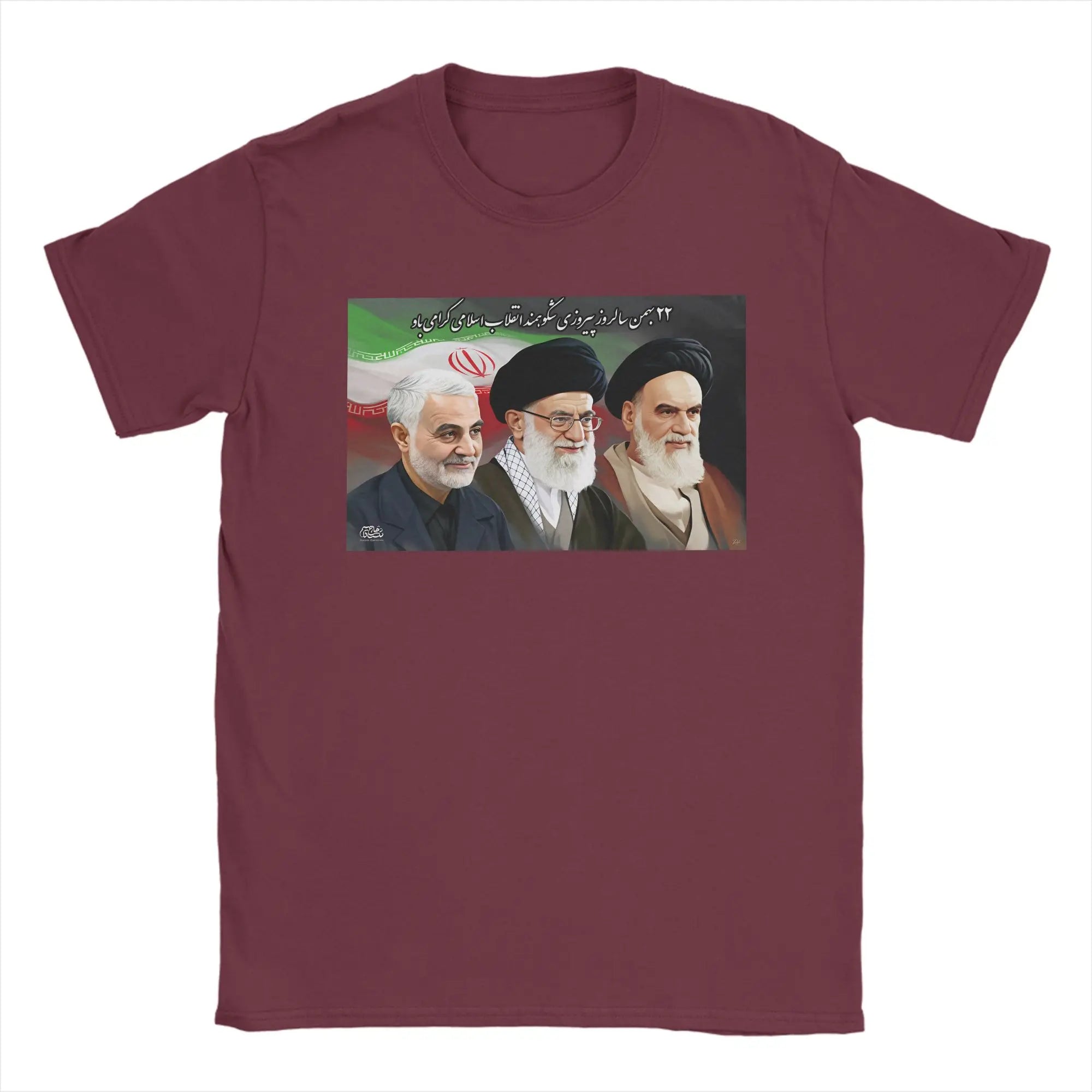 Qasem Soleimani Ali Khamenei Ruhollah Khomeini RIP T Shirt Beach lran flag T Shirts Men Cotton O-Neck Plus Size 5XL Tshirt