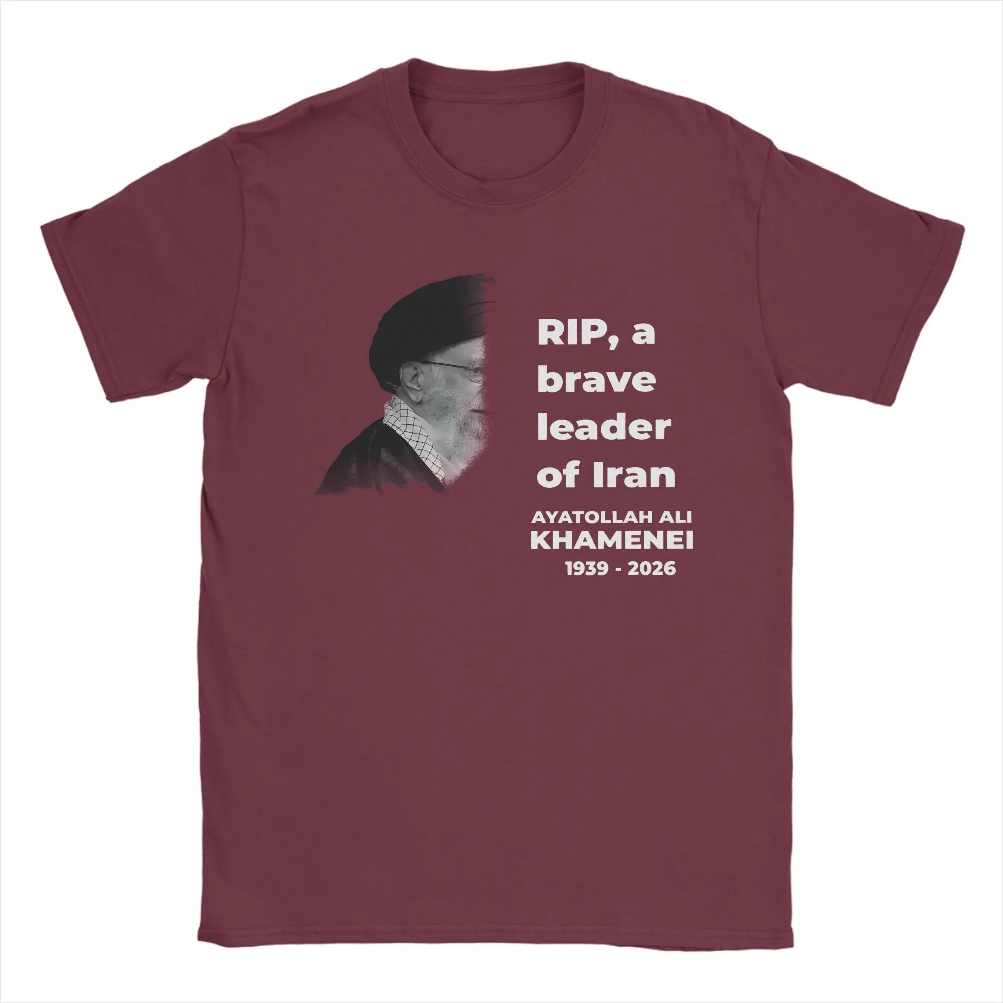 RIP Iran Ali Khamenei T-Shirt Summer Iranian Leader T-Shirts Pure Cotton Tee Shirt For Men's Short Sleeve Casual Top Tees