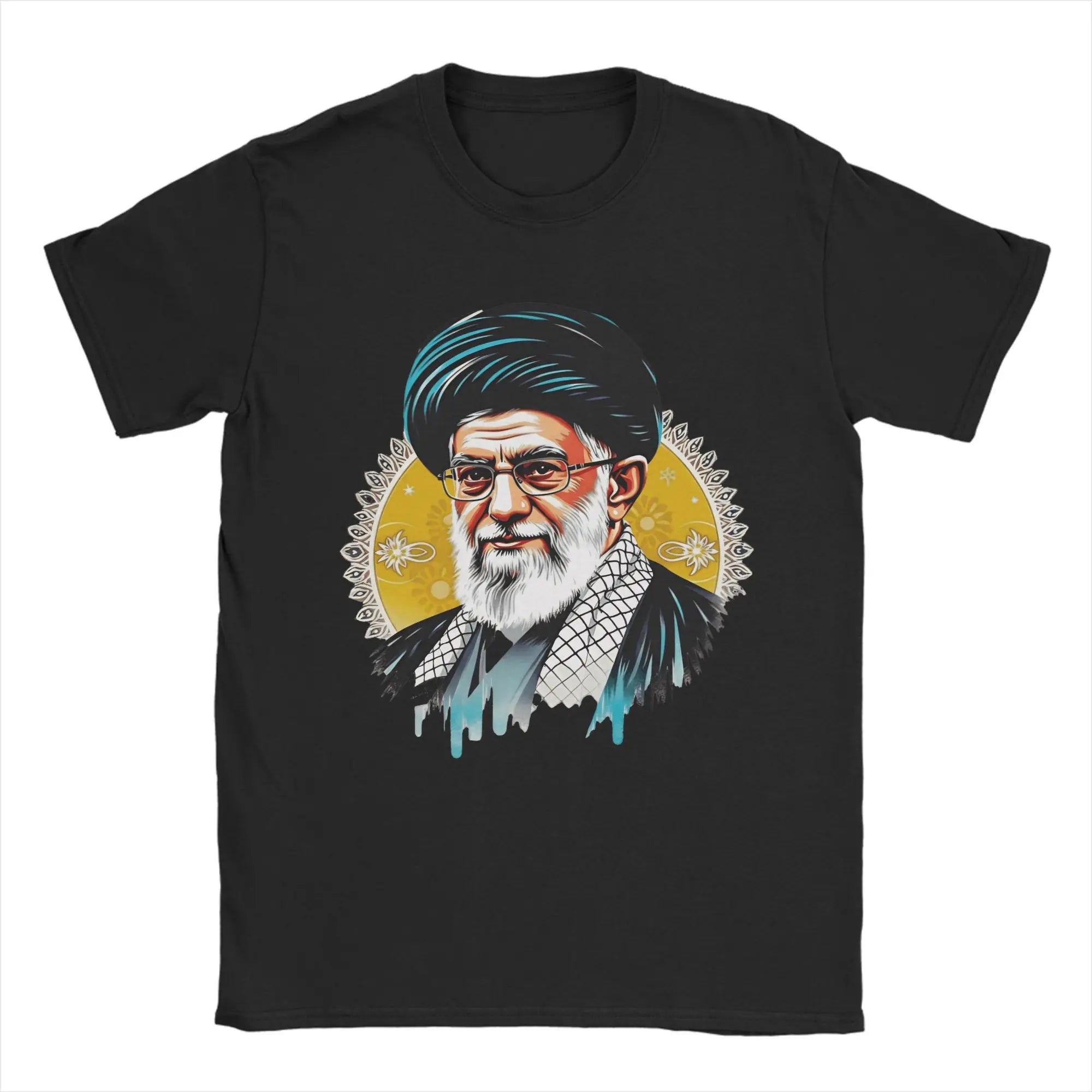Vintage T Shirt Summer Ali Khamenei Fashion T Shirts  Pure Cotton Tee Shirt for Men's Y2K Retro Wholesale Short Sleeve Tops