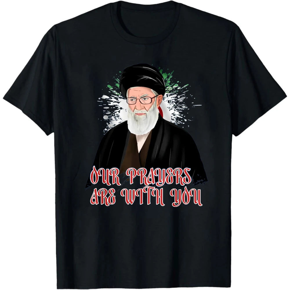 Ali Khamenei T-Shirt Iranian Heritage Solidarity Jumper Peace Memorial Top Men Clothes Pattern Printed Tops Summer Shirt