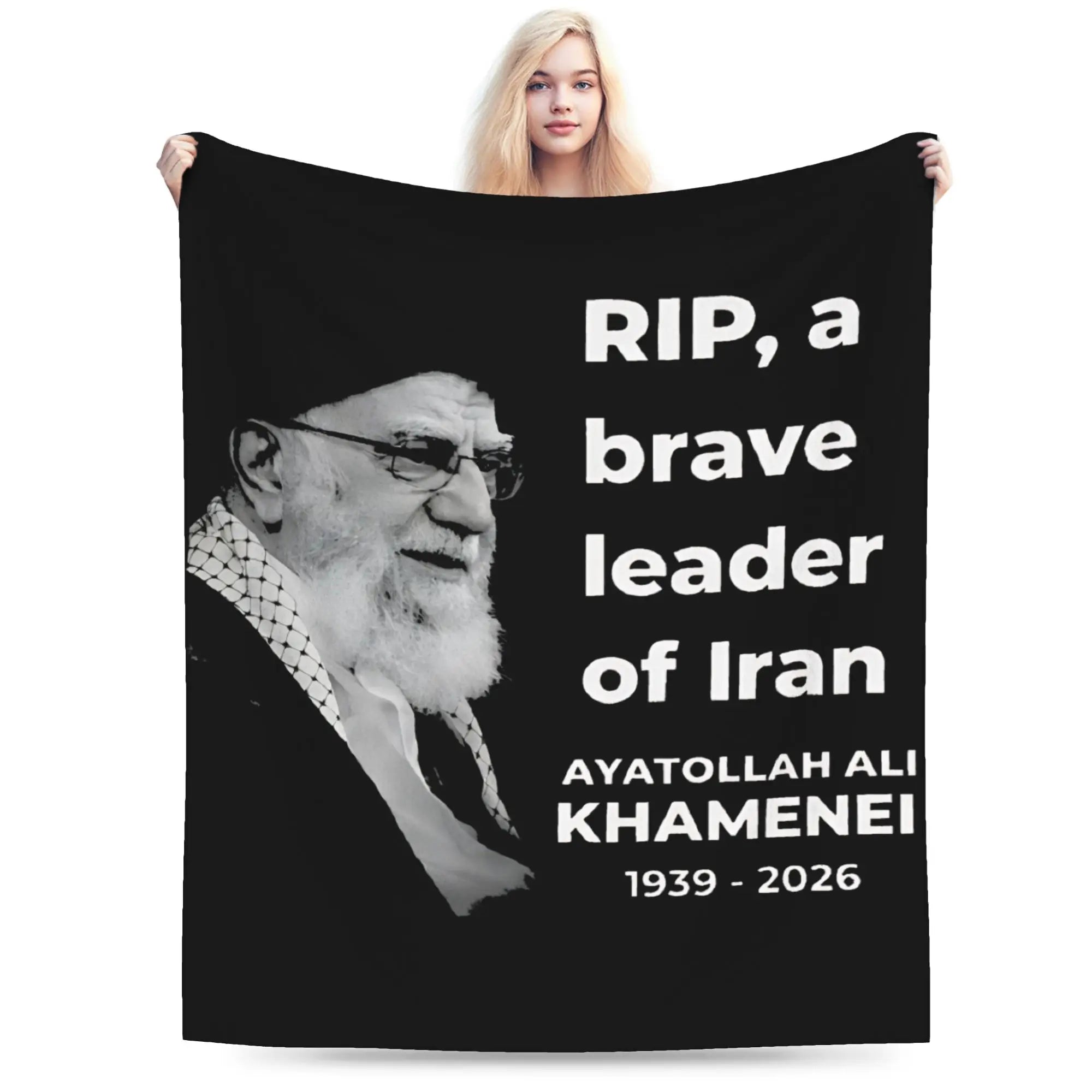 Ali Khamenei RIP A Brave Leader Of Iran 1939 2026 Warm Comfy Blanket For Chair Sofa Bed  Throw Blanket Winter Flannel Bedspread
